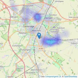 Tylers Estate Agents - Cambridge listings heatmap