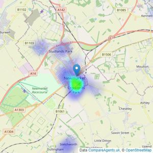 Tylers Estate Agents - Newmarket listings heatmap