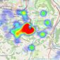 TYNINGS - Bath listings heatmap