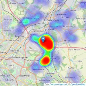 Uflit - Rotherham listings heatmap