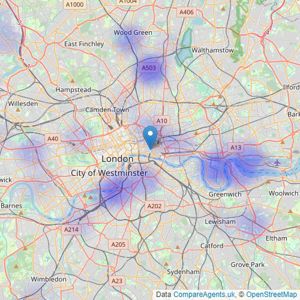 UKmate - London listings heatmap