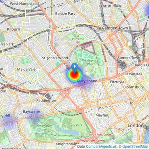 Ultra Estates - London listings heatmap