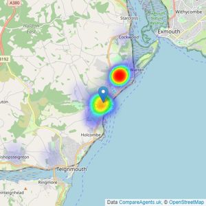 Underhill Estate Agents - Dawlish listings heatmap