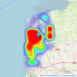 Unique Estate Agency Ltd - Thornton Cleveleys listings heatmap