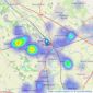 Up Estates - Nuneaton listings heatmap