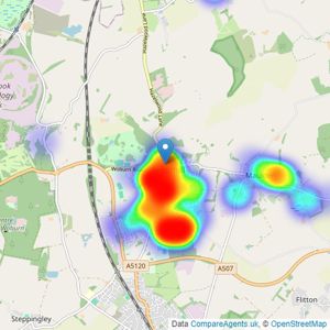 Urban & Rural Property Services - Ampthill listings heatmap