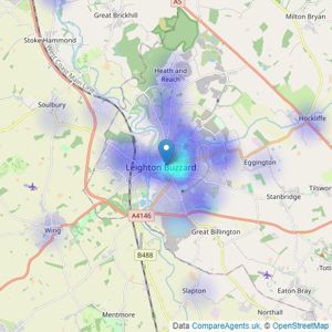 Urban & Rural Property Services - Leighton Buzzard listings heatmap