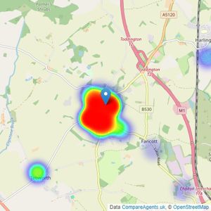 Urban & Rural Property Services - Toddington listings heatmap