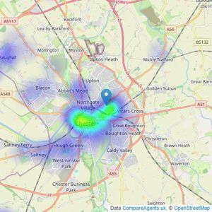 Urban Sale & Let - Chester listings heatmap