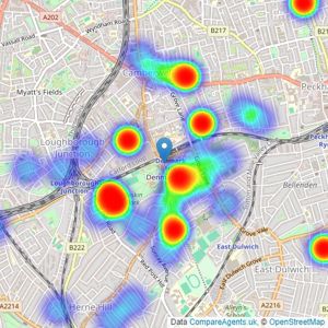 Urban Village - London listings heatmap