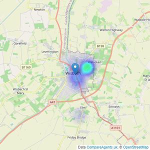 Valiant Properties Ltd - Wisbech listings heatmap