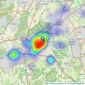 V&H Homes Sales & Lettings Specialists - Ashtead listings heatmap