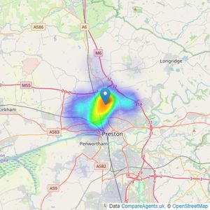 Vanessa Daley Estates Limited - Preston listings heatmap