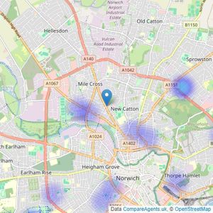 Vario Estate Agents Ltd - Norwich listings heatmap