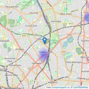 Varosi Lettings & Estates - London listings heatmap