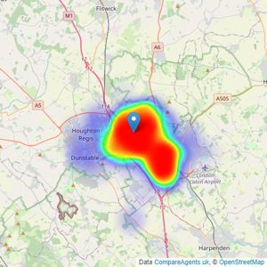 Venture Residential - Luton listings heatmap