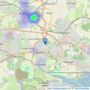 Vesta Sales and Lettings - Benfleet listings heatmap