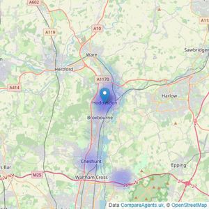 VIA Properties - Hoddesdon listings heatmap