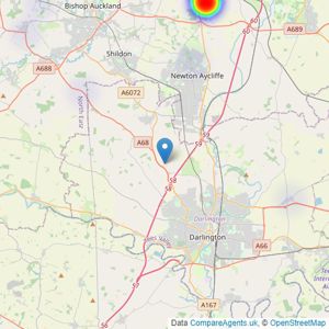 Vickers & Barrass - Darlington listings heatmap