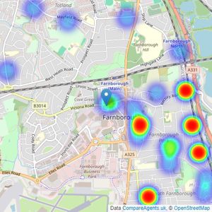 Vickery - Farnborough listings heatmap