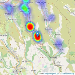 Victoria Homes - Cwm listings heatmap