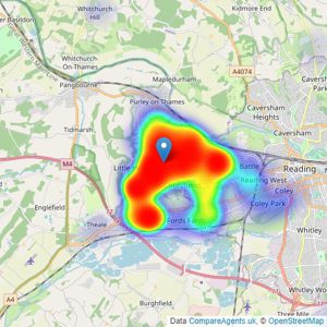 Village Properties - Reading listings heatmap