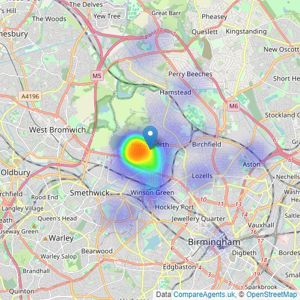 Virdee Estates - Birmingham listings heatmap