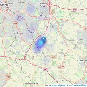 Vision Properties - Solihull listings heatmap