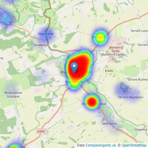 Vivien Horder - Blandford Forum listings heatmap