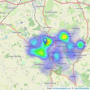 Vizors - Redditch listings heatmap