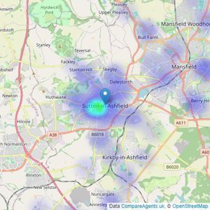 W A Barnes - Sutton in Ashfield listings heatmap