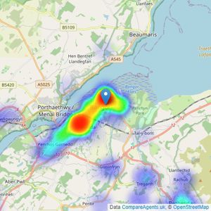 W Owen - Bangor listings heatmap