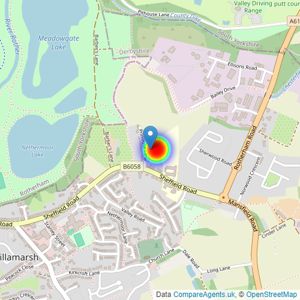 W Redmile & Sons listings heatmap