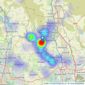 Wainwrights Estate Agents - Bury listings heatmap