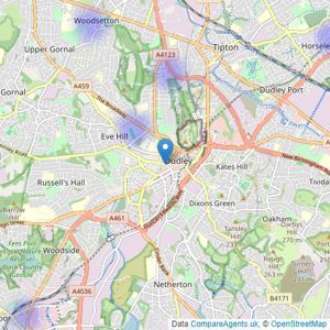 Wakeman Estate Agents - Dudley listings heatmap