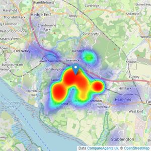 Walker & Waterer Ltd - Park Gate listings heatmap