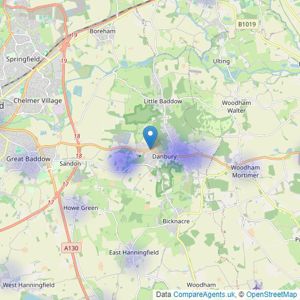 Walkers - People & Property - Danbury & Villages listings heatmap