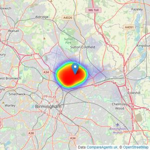 Waller & Farnworth - Birmingham listings heatmap