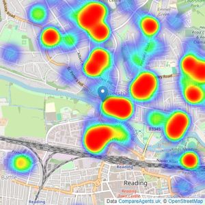 Walmsley Estate Agents - Caversham listings heatmap