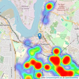 Wards - Chatham listings heatmap