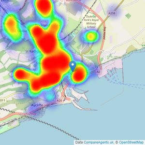 Wards - Dover listings heatmap