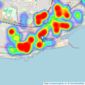 Wards - Folkestone listings heatmap