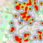 Wards - Gillingham listings heatmap