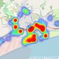 Wards - Hythe listings heatmap