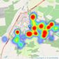 Wards - Kings Hill listings heatmap