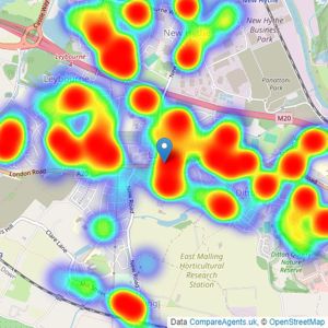 Wards - Larkfield listings heatmap