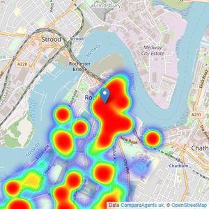 Wards - Rochester listings heatmap