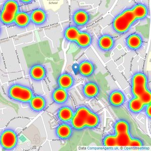 Wards - Walderslade listings heatmap