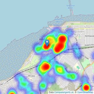 Wards - Whitstable listings heatmap