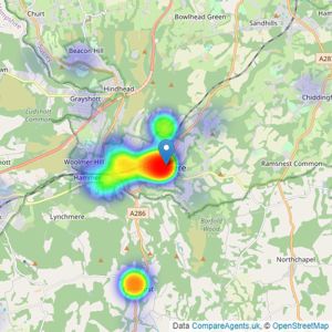 Warren Powell-Richards - Haslemere listings heatmap